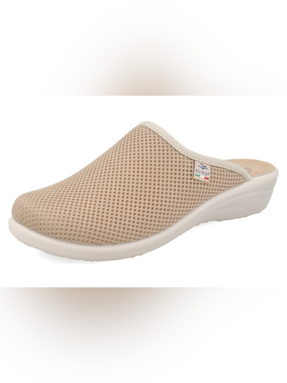 Women’s FLY FLOT beige cloth clogs- Size EU 40